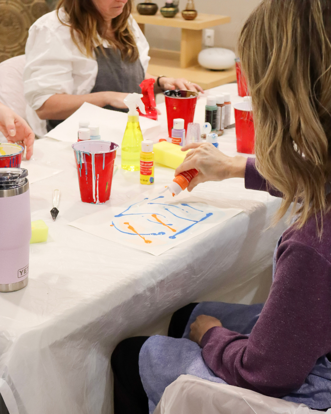 Kathleen Bulger Art & Sound Event, Playing with paint